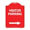 Signmission Reserved Parking Visitor Parking Arrow Pointing Right, Red & White Alum, 18" x 24", RW-1824-23023 A-DES-RW-1824-23023 - alternate 1